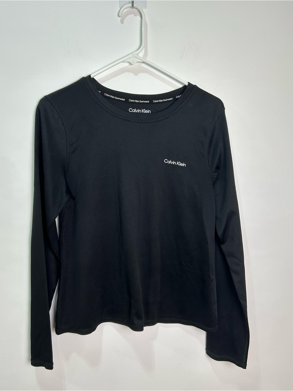 Calvin Klein Black Long-Sleeve Swim Coverup Tee